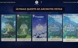 Conta MiHoYo AR55 c/ cinco personagens 5⭐ e quatro armas 5⭐