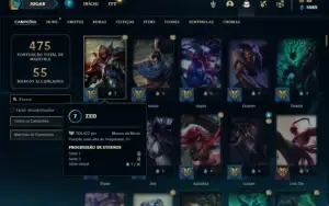 Conta Platina 4 com TODOS os champs e 111 Skins + 4 Vitorios