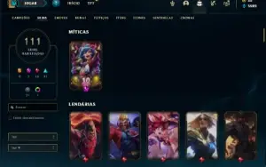 Conta Platina 4 com TODOS os champs e 111 Skins + 4 Vitorios