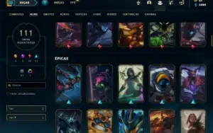 Conta Platina 4 com TODOS os champs e 111 Skins + 4 Vitorios