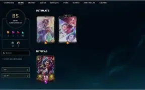 Conta LOL 77 skins nv 295