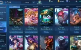 conta mobile legends, 35 heróis e 56 skins - rank mestre II