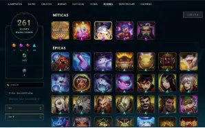 Conta LOL, GOLD I, Full champ + de 180 skins, level 352, IMP