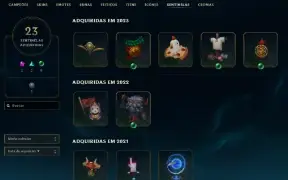 Conta LOL, GOLD I, Full champ + de 180 skins, level 352, IMP