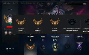 Conta LOL, GOLD I, Full champ + de 180 skins, level 352, IMP