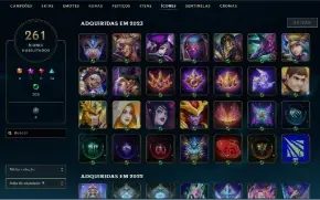 Conta LOL, GOLD I, Full champ + de 180 skins, level 352, IMP