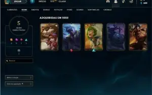 Conta Platina 4 com 28 Champs e 5 Skins + 4 Fragmentos
