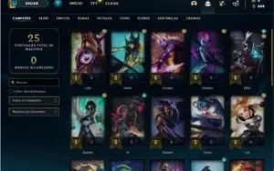 Conta Platina 4 com 28 Champs e 5 Skins + 4 Fragmentos