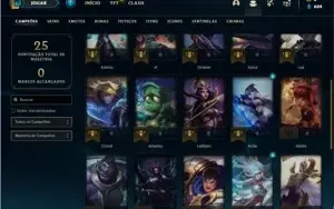 Conta Platina 4 com 28 Champs e 5 Skins + 4 Fragmentos