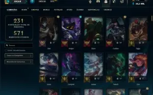 Bronze 3 com TODOS os champs e 230 Skins + 4 Prestigios