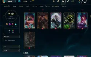 Bronze 3 com TODOS os champs e 230 Skins + 4 Prestigios