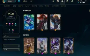 Bronze 3 com TODOS os champs e 230 Skins + 4 Prestigios