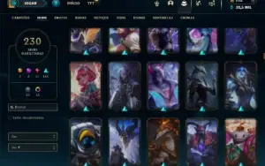Bronze 3 com TODOS os champs e 230 Skins + 4 Prestigios