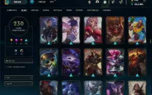 Bronze 3 com TODOS os champs e 230 Skins + 4 Prestigios