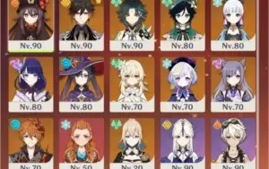 Xiao, Shogun, Ayaka, Venti, Zhongli, Hutao, Childe, e etc..