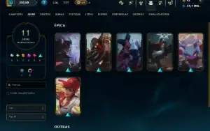 Ouro 2 com 65 Champs e 11 Skins