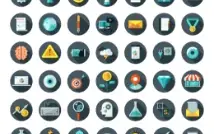 126 Flat Designed Icons PSD e AI