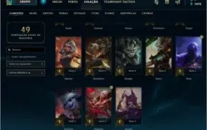 Conta League of Legends UNRANKED Otimas skins