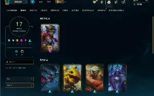 Esmerlada 1 com 60 Champs e 17 Skins +5 Vitoriosas