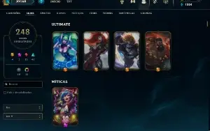 Vendo conta LoL 248 Skins, TODOS Campeões