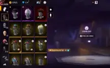 Conta de FF gemada com várias incubadoras e skins