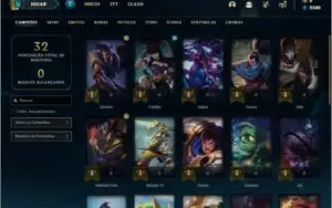 Conta ouro 1 com 3 skins e 28 champs
