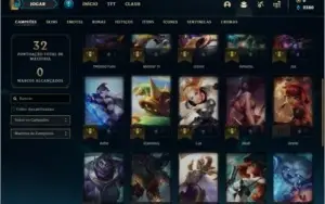 Conta ouro 1 com 3 skins e 28 champs