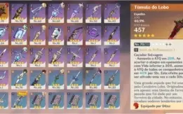 GENSHIN IMPACT AR44 - DILUC + TÚMULO, XIÃO, QIQI E MONA.