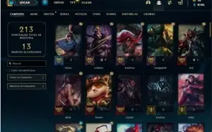 Conta ouro 2 com 81 Champs e 59 Skins