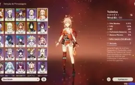 Conta Genshin AR 53, 6 Personagens 5 estrelas, yoimyia c2