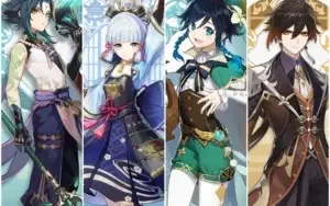 Genshin Impact Conta com Xiao, Zhongli, Venti, Ayaka C1 AR55