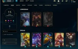 Conta prata 3 com 40 Champs e 15 Skins