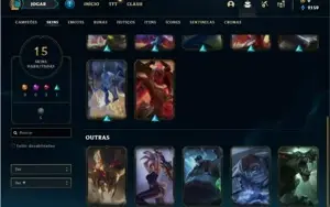 Conta prata 3 com 40 Champs e 15 Skins