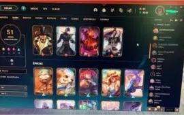 Conta de LOL, level 184 com 51 SKINS, super barata