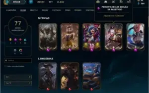 Irelia Edição Prestigio Platina 4 77 skins + 4 Prestigios