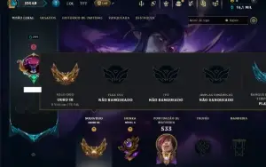 Ouro 3 com TODOS os Champs e 66 Skins