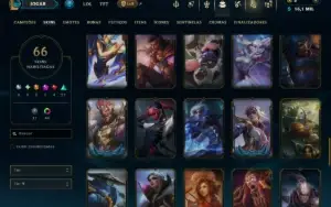 Ouro 3 com TODOS os Champs e 66 Skins