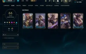 Ouro 3 com TODOS os Champs e 66 Skins
