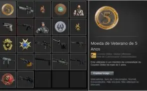 Conta Steam 6 anos de serviço com 6 medalhas no CSGO.