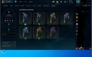várias skins e cromas do Zed