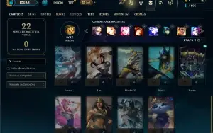 Unranked com 20 Champs e 3 Skins + 2 Fragmentos