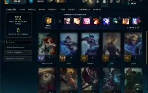 Unranked com 20 Champs e 3 Skins + 2 Fragmentos