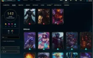 League of Legends CONTA - 142 Skins + All Champs