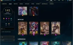 League of Legends CONTA - 142 Skins + All Champs