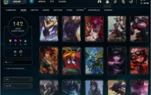 League of Legends CONTA - 142 Skins + All Champs