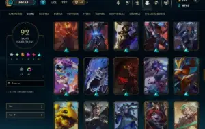 Ouro 1 com 110 Champs e 92 Skins +10 Miticas