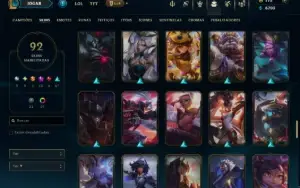 Ouro 1 com 110 Champs e 92 Skins +10 Miticas