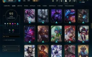 Ouro 1 com 110 Champs e 92 Skins +10 Miticas