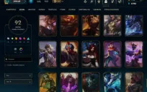 Ouro 1 com 110 Champs e 92 Skins +10 Miticas