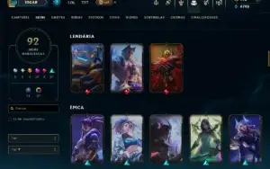 Ouro 1 com 110 Champs e 92 Skins +10 Miticas